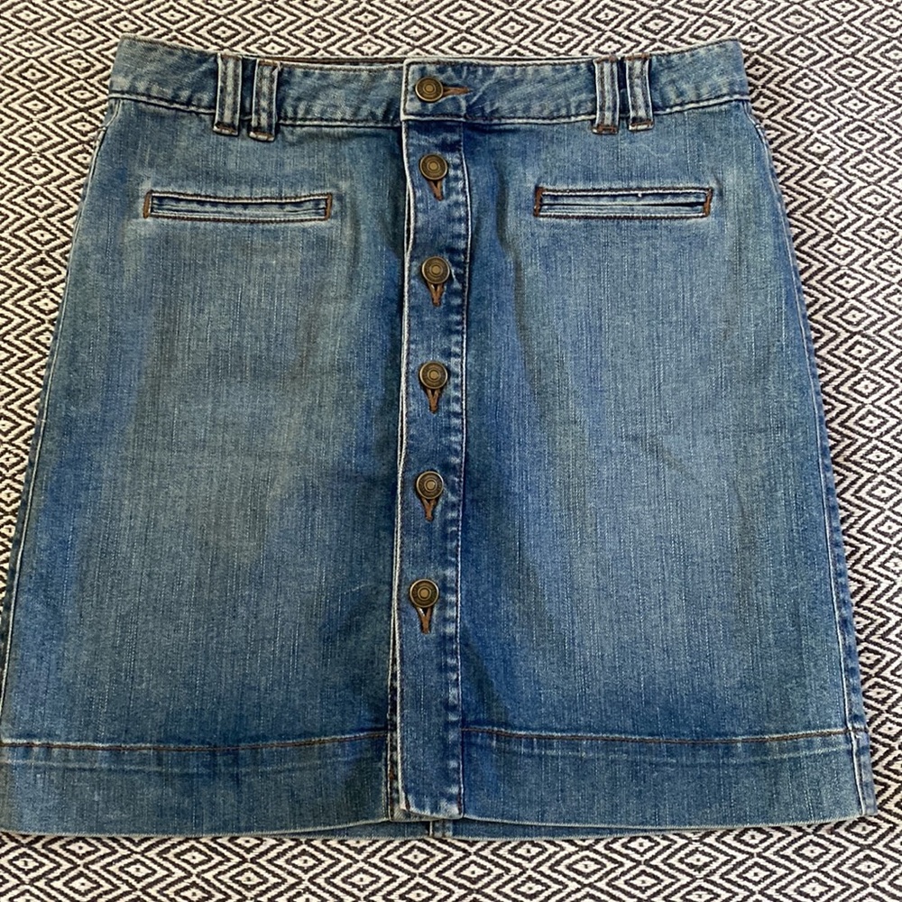 Ann Taylor LOFT boho denim mini skirt sz.2